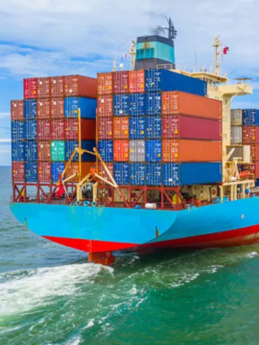 Container ship carrying sea freight